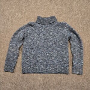 Farmers Market Iceland Wool Turtleneck Sweater Women Small Gray Knit Pullover